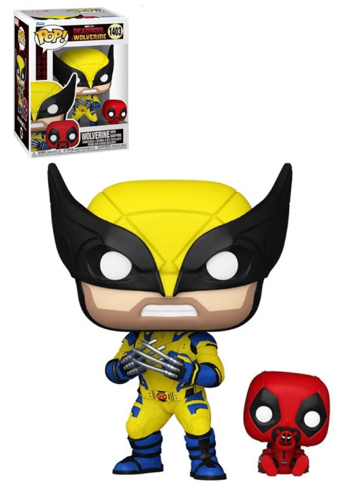 Deadpool & Wolverine with Babypool Funko Pop Vinyl Figure #1403 and Buddy