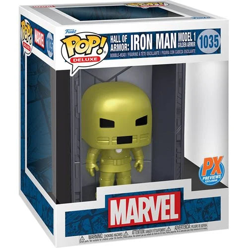 Marvel Iron Man Hall of Armor Iron Man Model 1 Deluxe Pop! Vinyl Figure - Px